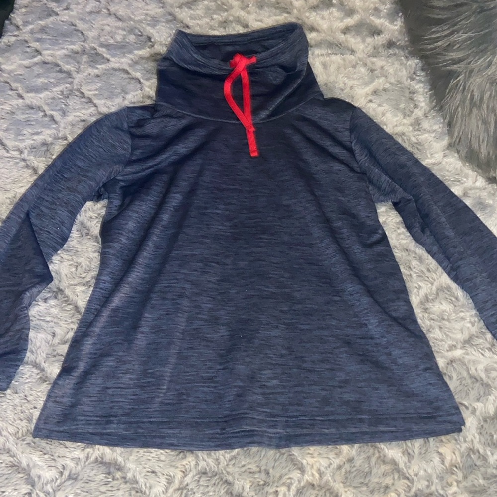 Columbia Sz M funnel neck pull over fleece lined blue